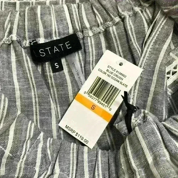 1. State Blue Crush Ocean Slate off Shoulder Dress - Picture 5 of 8